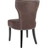 Safavieh Mercer Collection Carter Black Leather Dining Chair, Set of 2(Brown)