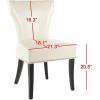 Safavieh Mercer Collection Carter Black Leather Dining Chair, Set of 2(Cream)