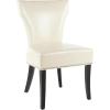 Safavieh Mercer Collection Carter Black Leather Dining Chair, Set of 2(Cream)