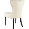 Safavieh Mercer Collection Carter Black Leather Dining Chair, Set of 2(Cream)