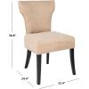 Safavieh Mercer Collection Carter Black Leather Dining Chair, Set of 2(White)
