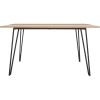 SAFAVIEH Home Collection Alarick Mid-Century Modern Natural/Black Hairpin Leg Dining Table