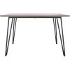 SAFAVIEH Home Collection Lexzandra Mid-Century Modern Natural/Black Hairpin Leg Rectangle Dining Table