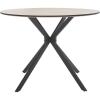 SAFAVIEH Home Collection Rixley Mid-Century Modern Natural/Black Round Top Dining Table