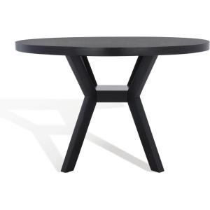SAFAVIEH Couture Collection Luis Medium Oak Round Dining Table(Black)
