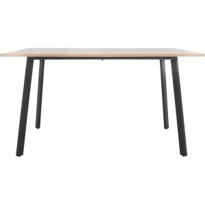 SAFAVIEH Home Collection Leith Mid-Century Scandinavian Natural/Black Stripe Rectangle Dining Table