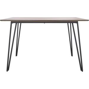 SAFAVIEH Home Collection Lexzandra Mid-Century Modern Natural/Black Hairpin Leg Rectangle Dining Table