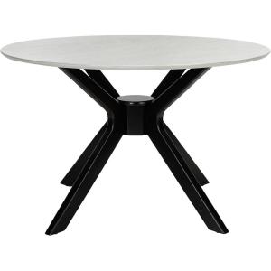 SAFAVIEH Home Collection Nicolai Matte Black Round Dining Room Table DTB1405A(Dark Grey / Black)