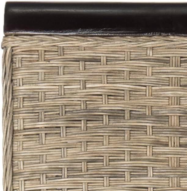 image:imageSAFAVIEH Home Collection Ilya Brown Wicker Tall Back Dining Chair Set of 2 SEA8017CSET2Grey