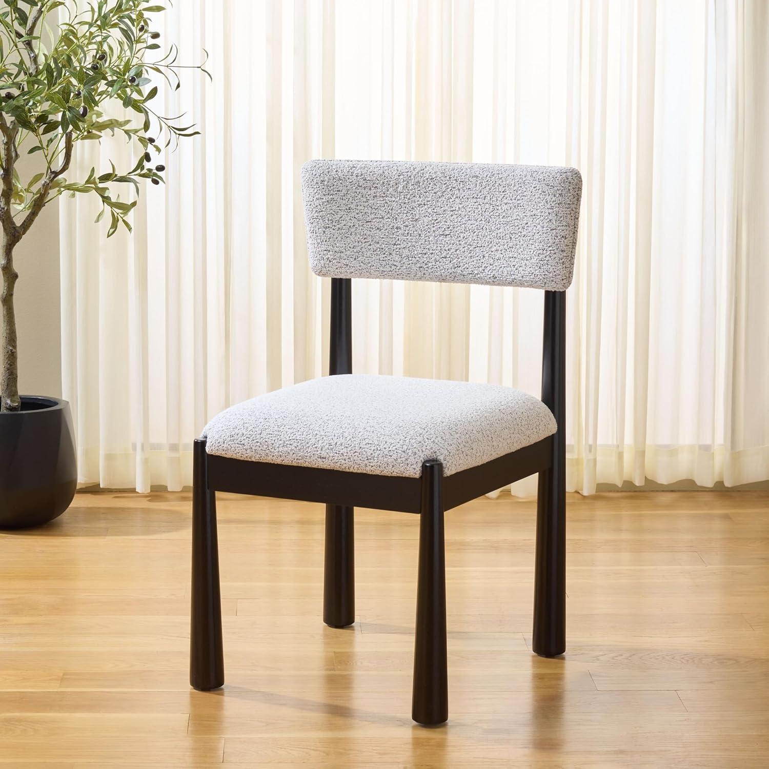 image:imageSAFAVIEH Home Collection Koki Black amp White Upholstered Dining Chair Padded Seat amp Back DCH9222CBlackWhite