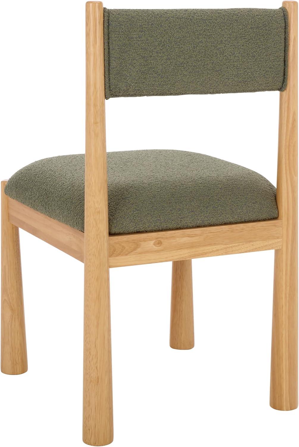 image:imageSAFAVIEH Home Collection Makiko Natural amp White Upholstered Dining Chair Padded Seat amp Back DCH9221ANaturalGreen