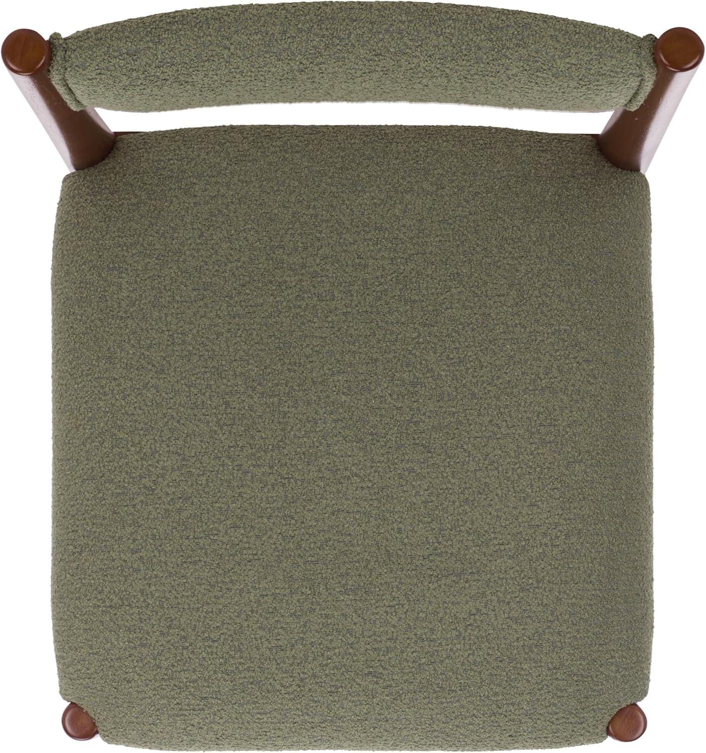image:imageSAFAVIEH Home Collection Makiko Natural amp White Upholstered Dining Chair Padded Seat amp Back DCH9221AWalnutGreen