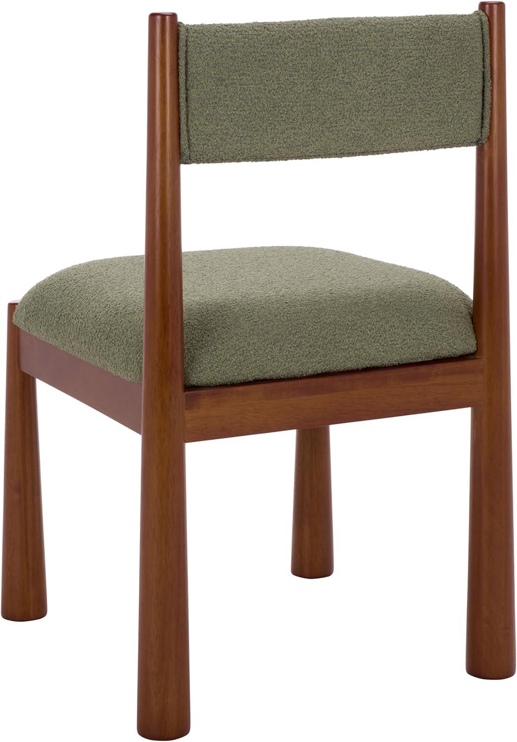image:imageSAFAVIEH Home Collection Makiko Natural amp White Upholstered Dining Chair Padded Seat amp Back DCH9221AWalnutGreen