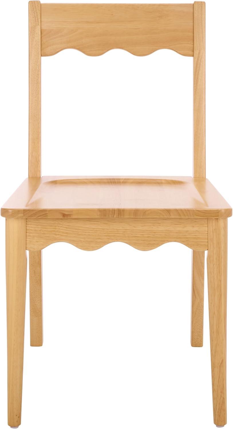 image:imageSAFAVIEH Home Collection Rosetty Natural Scallop Solid Wood Dining Chair Set of 2 Country Cottage Farmhouse Design DCH9220ASET2Natural