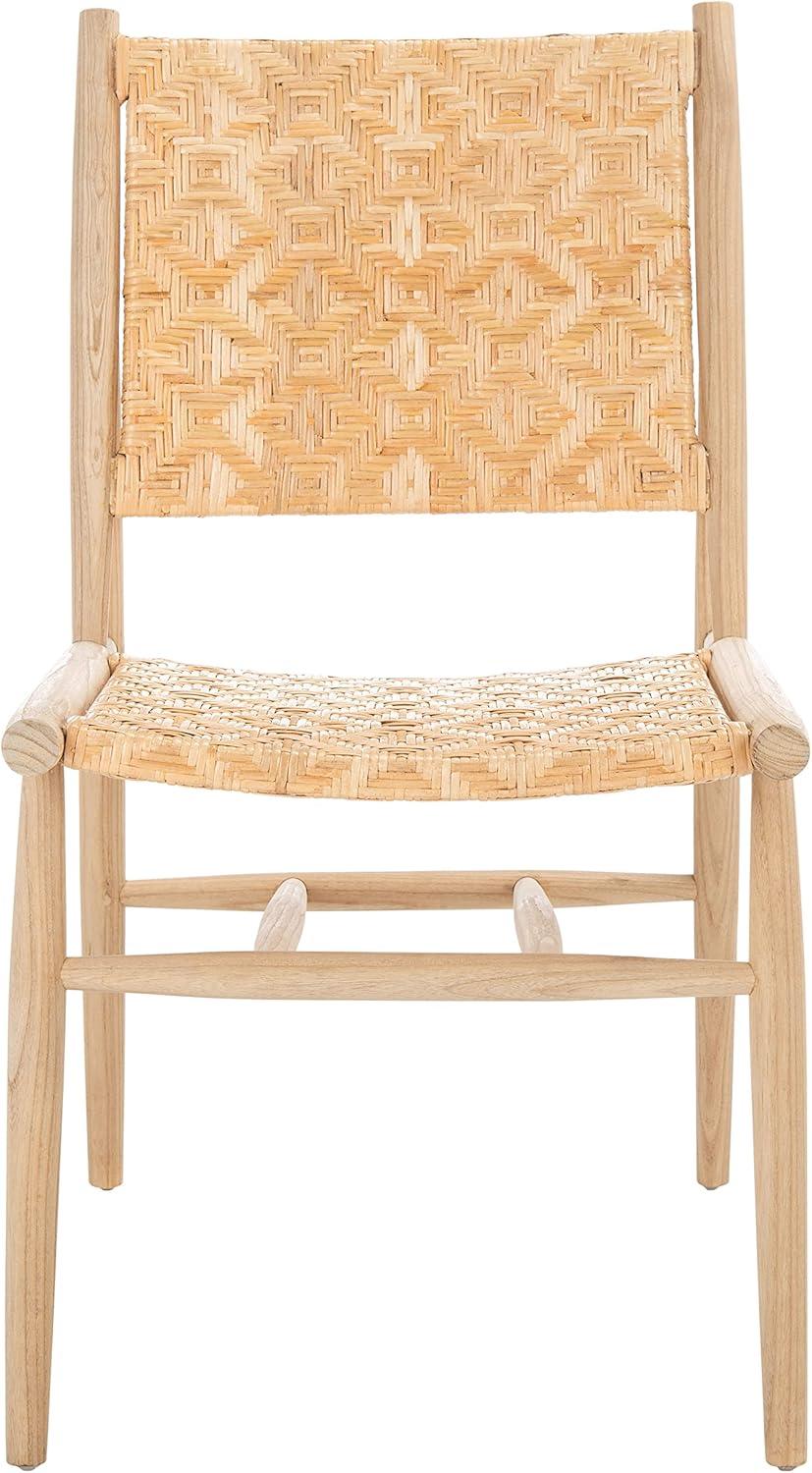 image:imageSAFAVIEH Home Collection Adira Natural Rattan Living Room Accent Dining Chair Fully Assembled