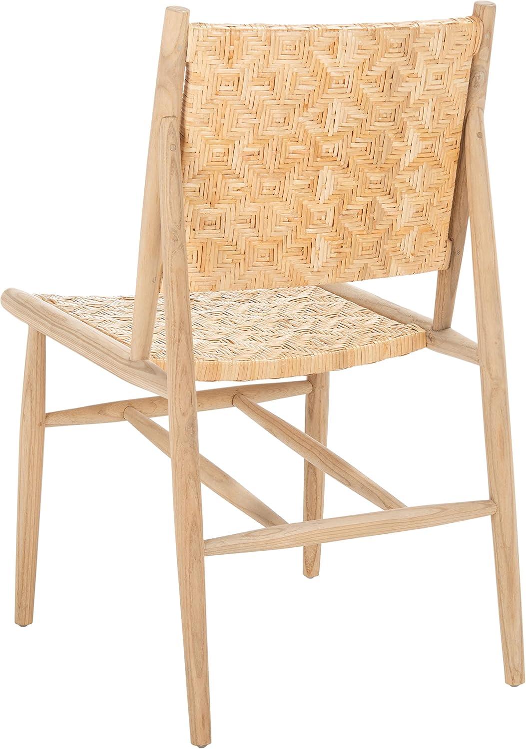 image:imageSAFAVIEH Home Collection Adira Natural Rattan Living Room Accent Dining Chair Fully Assembled