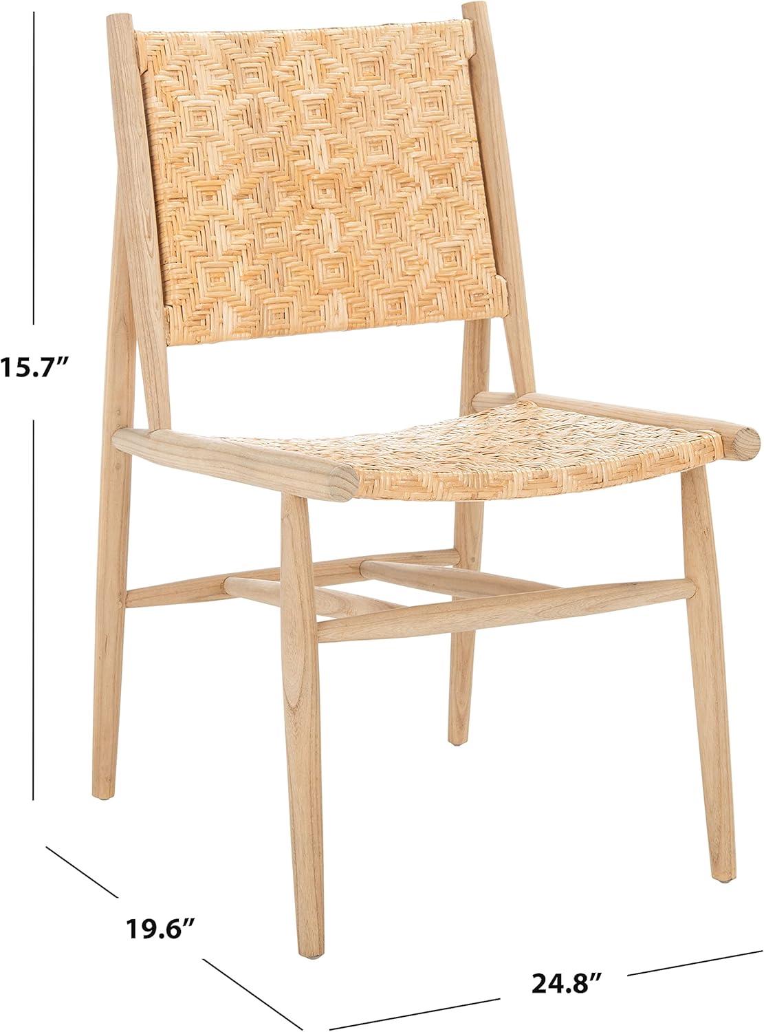 image:imageSAFAVIEH Home Collection Adira Natural Rattan Living Room Accent Dining Chair Fully Assembled