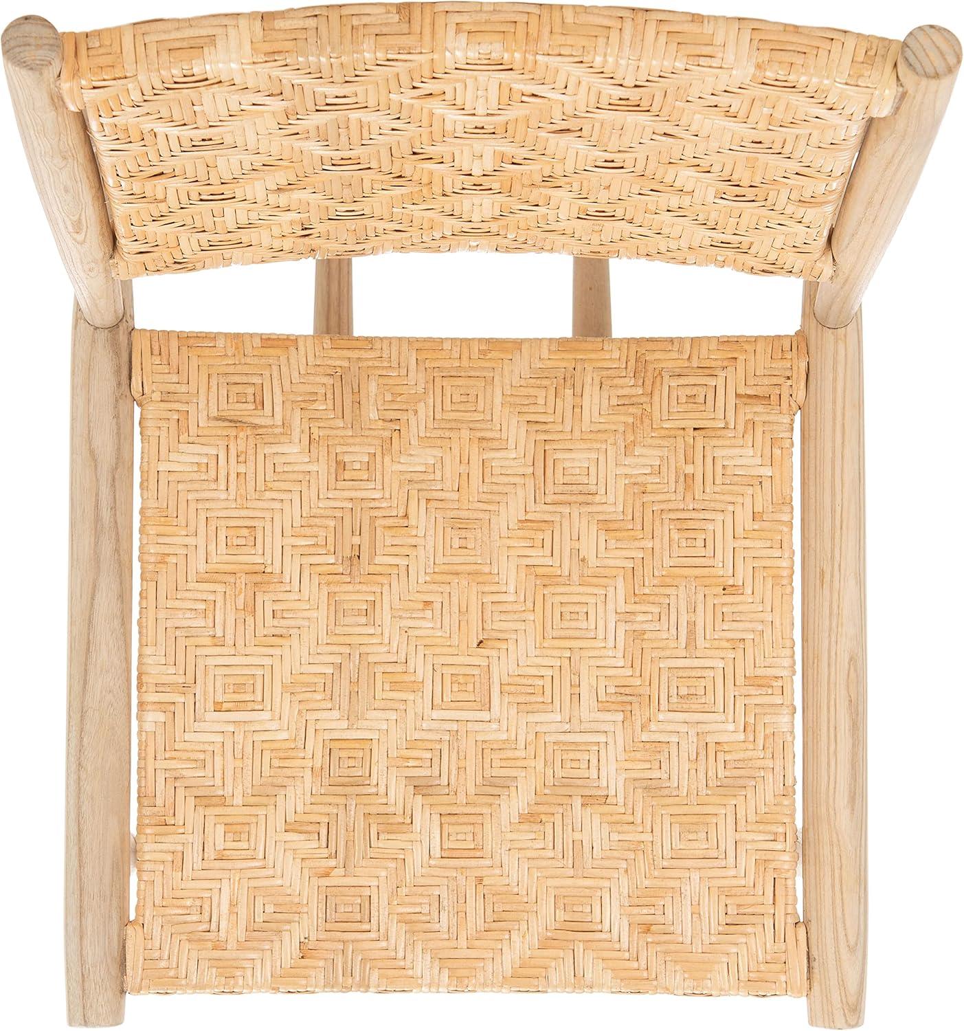 image:imageSAFAVIEH Home Collection Adira Natural Rattan Living Room Accent Dining Chair Fully Assembled