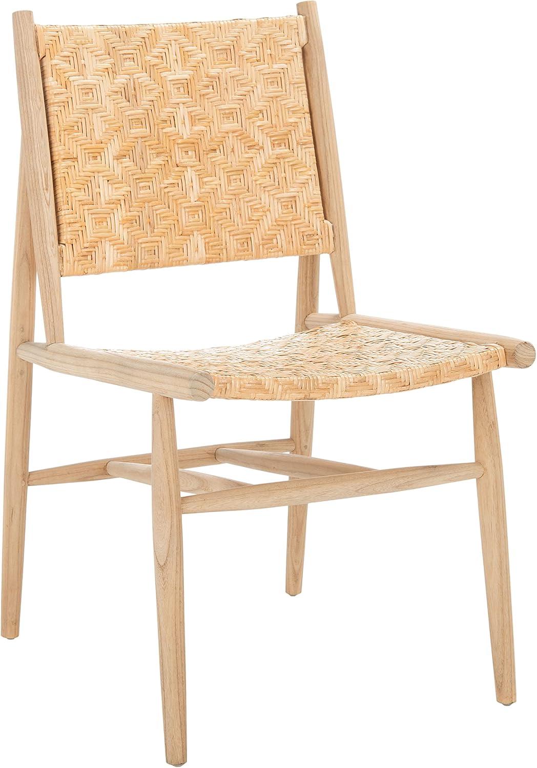 image:imageSAFAVIEH Home Collection Adira Natural Rattan Living Room Accent Dining Chair Fully Assembled