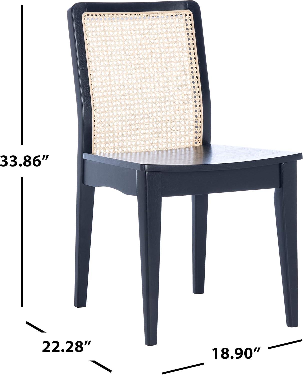 image:imageSAFAVIEH Home Collection Benicio Natural Rattan Dining Chair Set of 2 DCH1005DSET2Black Natural