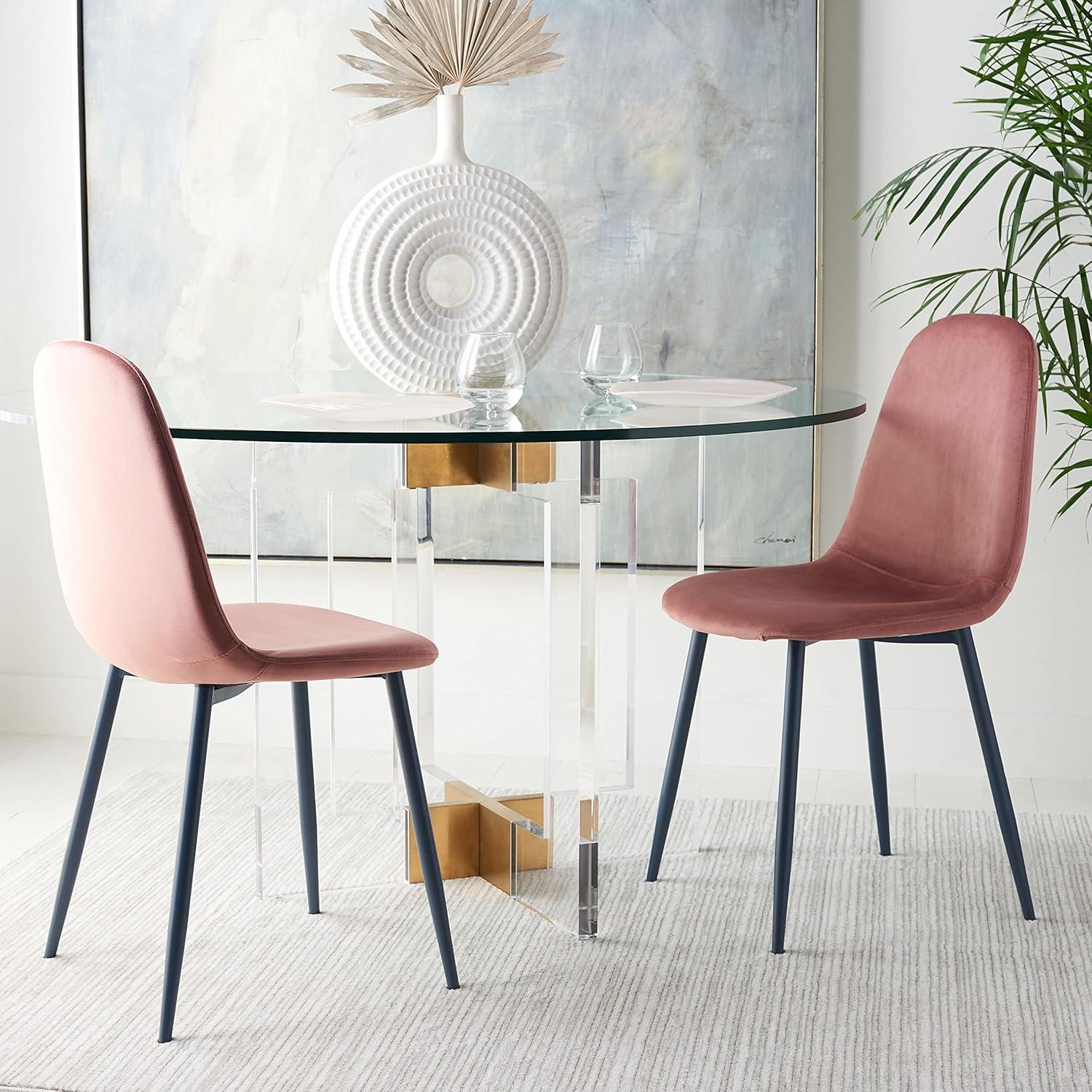 image:imageSAFAVIEH Home Collection Blaire Modern PinkDark Grey Living Room Accent Dining Chair DCH2001CSET2Pink Dark Grey