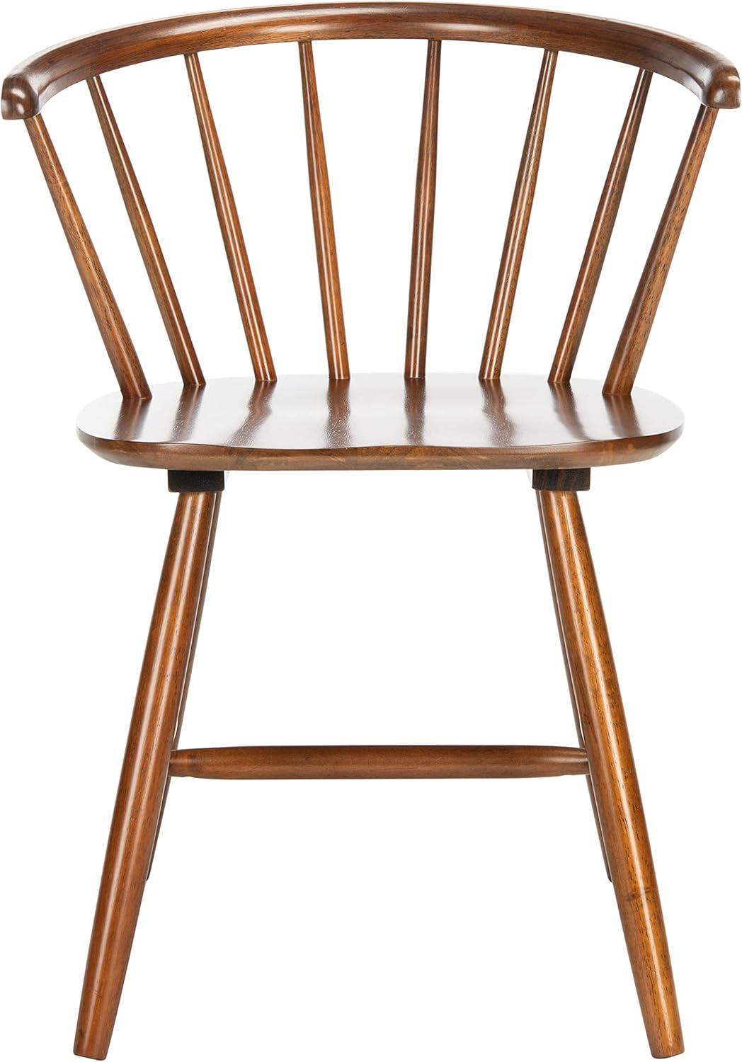 image:imageSAFAVIEH Home Collection Ceres Farmhouse Walnut Brown Spindle Back Living Room Accent Dining ChairWalnut