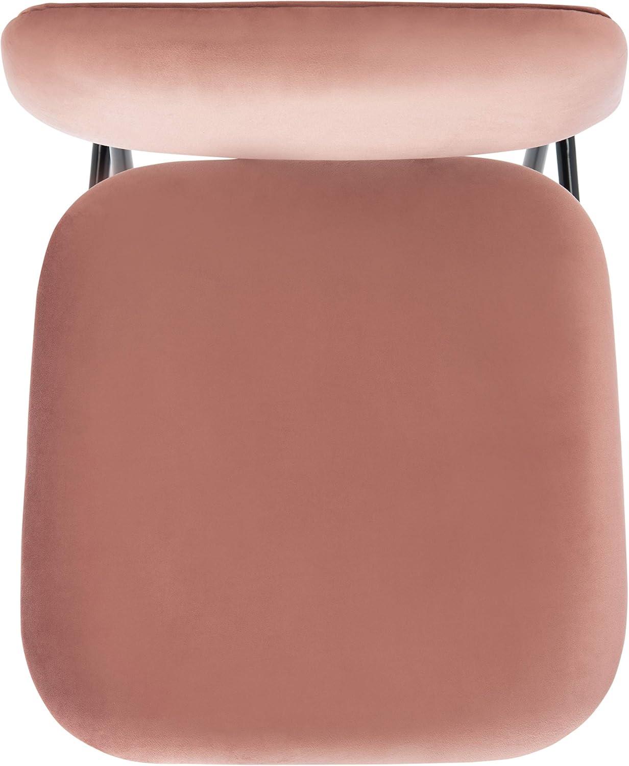 image:imageSAFAVIEH Home Collection Chavelle Modern Velvet Side Chair Set of 2 ACH6205ASET2 Malachite GreenBlackDusty Rose Black