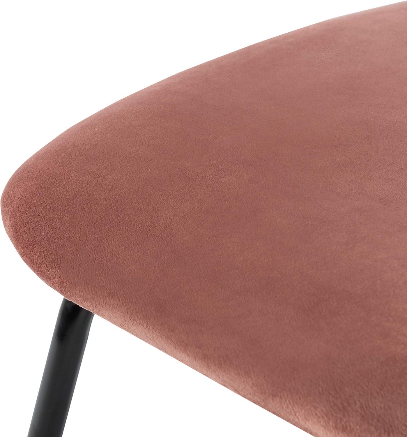 image:imageSAFAVIEH Home Collection Chavelle Modern Velvet Side Chair Set of 2 ACH6205ASET2 Malachite GreenBlackDusty Rose Black