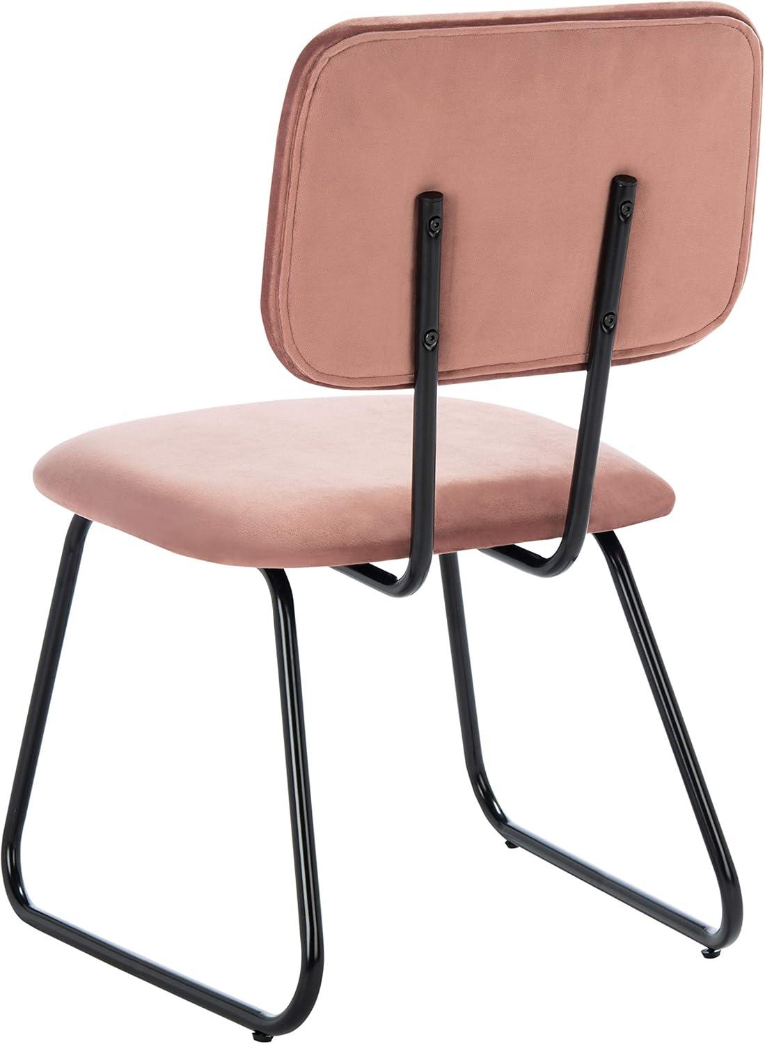 image:imageSAFAVIEH Home Collection Chavelle Modern Velvet Side Chair Set of 2 ACH6205ASET2 Malachite GreenBlackDusty Rose Black