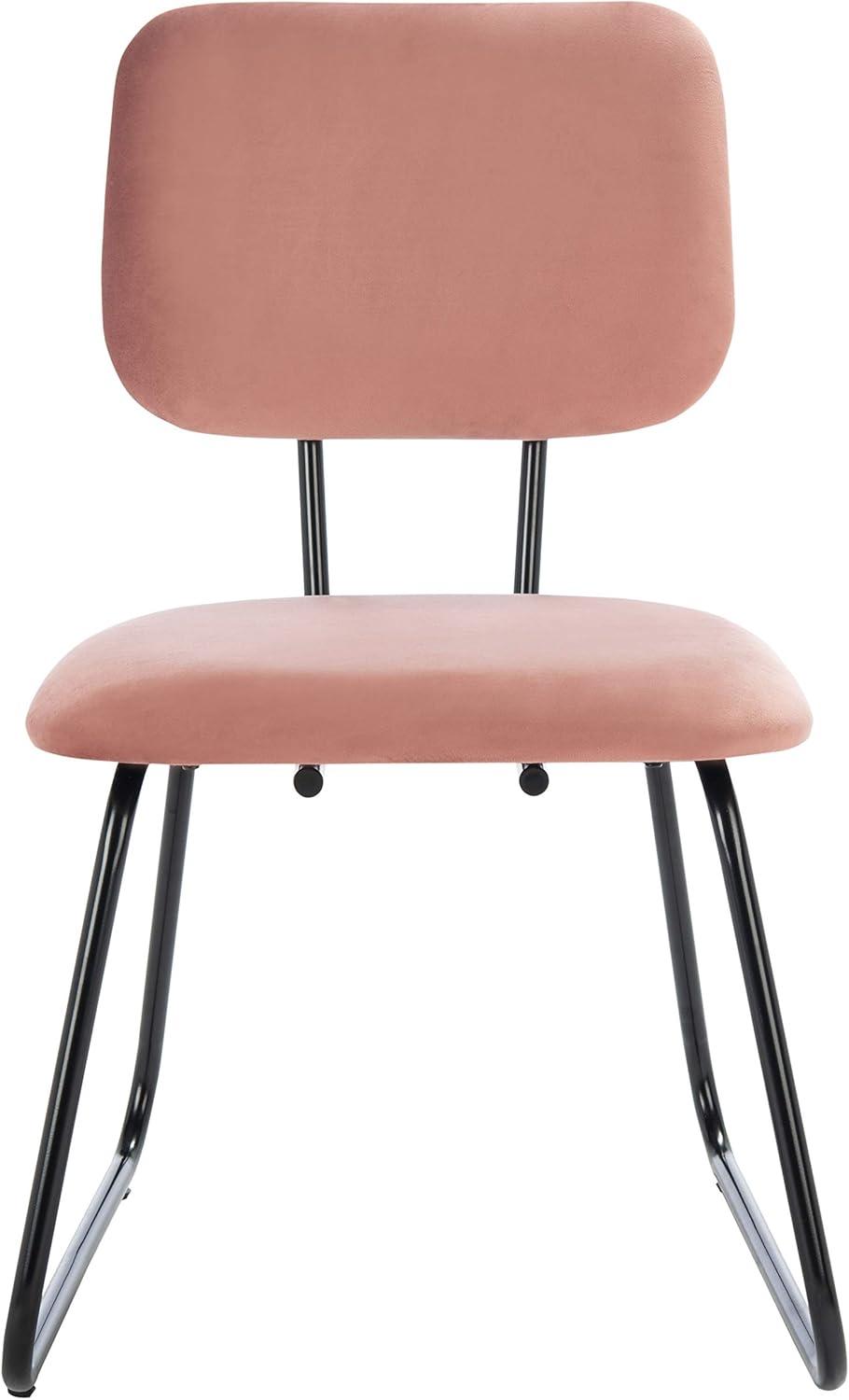image:imageSAFAVIEH Home Collection Chavelle Modern Velvet Side Chair Set of 2 ACH6205ASET2 Malachite GreenBlackDusty Rose Black