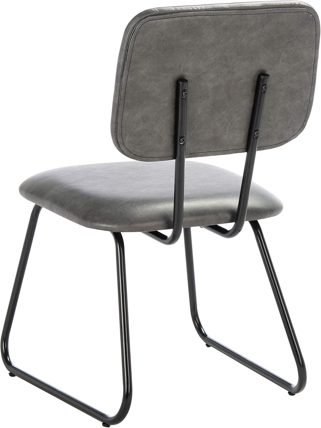 image:imageSAFAVIEH Home Collection Chavelle Modern Velvet Side Chair Set of 2 ACH6205ASET2 Malachite GreenBlackGrey Black Faux Leather