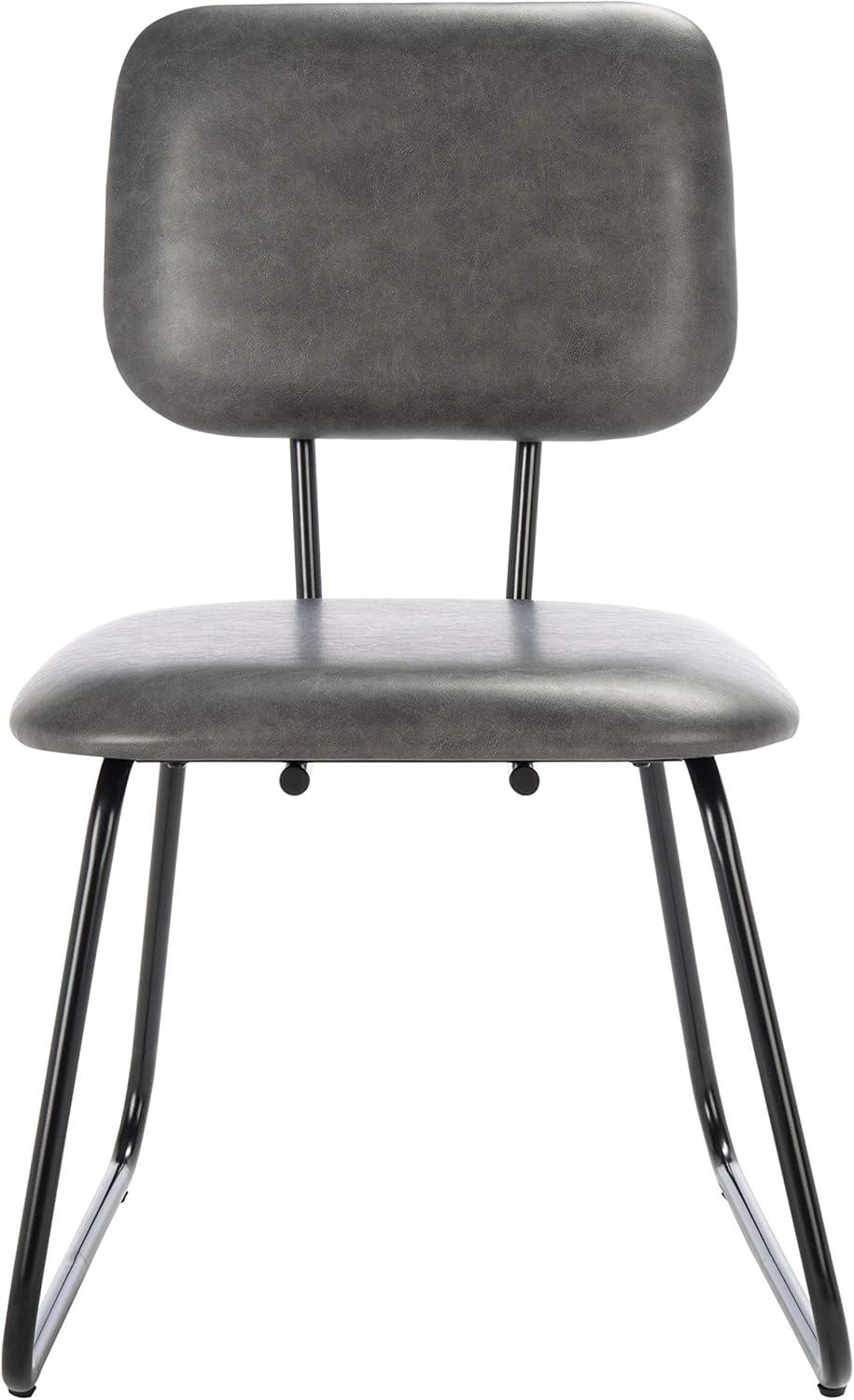 image:imageSAFAVIEH Home Collection Chavelle Modern Velvet Side Chair Set of 2 ACH6205ASET2 Malachite GreenBlackGrey Black Faux Leather