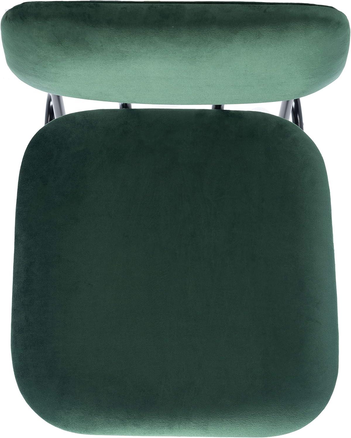 image:imageSAFAVIEH Home Collection Chavelle Modern Velvet Side Chair Set of 2 ACH6205ASET2 Malachite GreenBlackMalachite Green Black