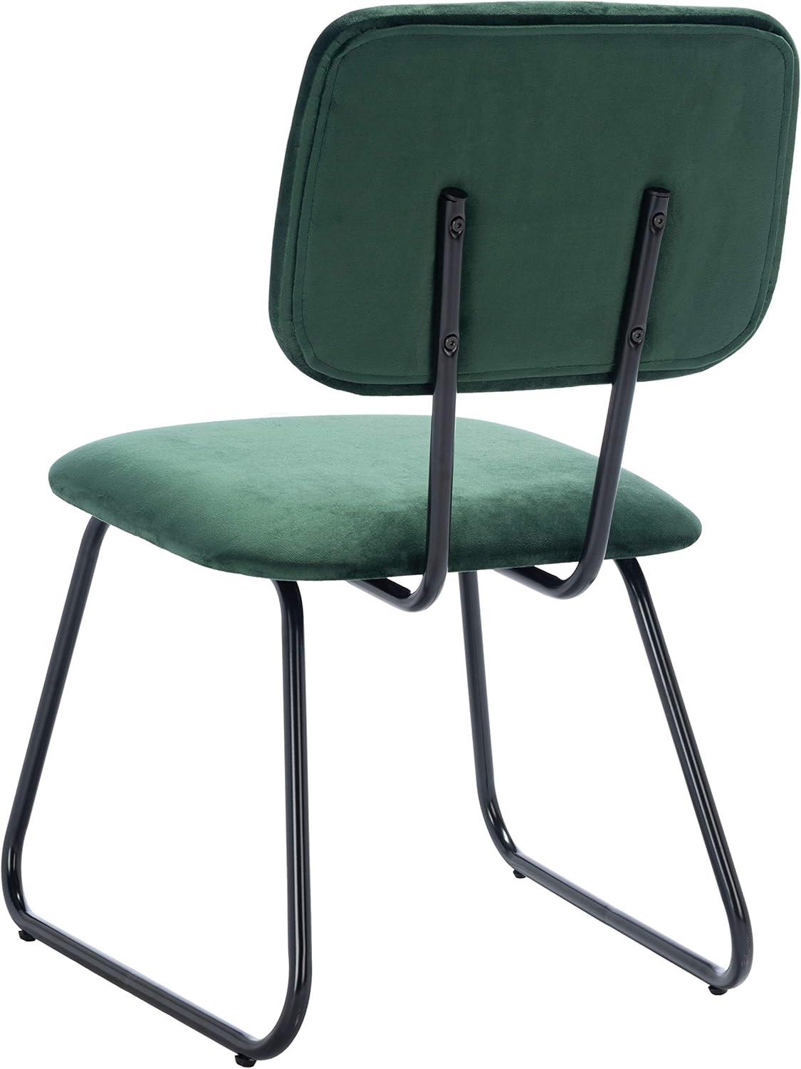 image:imageSAFAVIEH Home Collection Chavelle Modern Velvet Side Chair Set of 2 ACH6205ASET2 Malachite GreenBlackMalachite Green Black