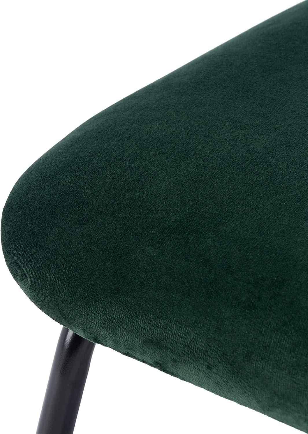 image:imageSAFAVIEH Home Collection Chavelle Modern Velvet Side Chair Set of 2 ACH6205ASET2 Malachite GreenBlackMalachite Green Black