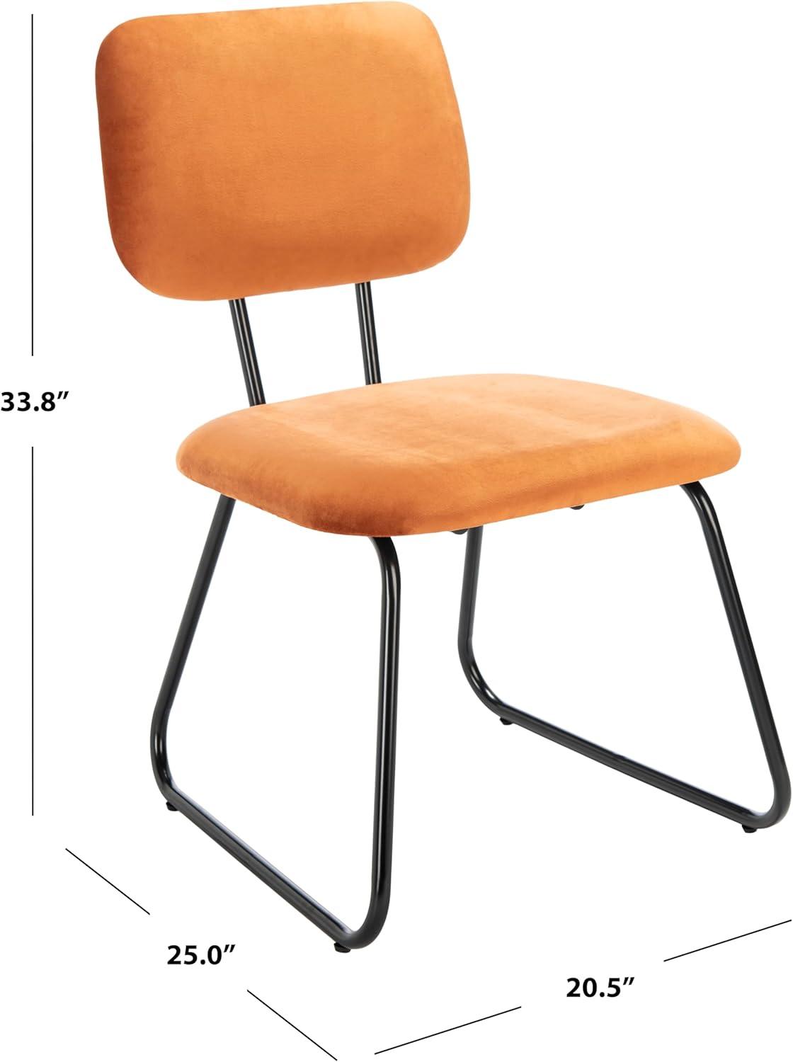 image:imageSAFAVIEH Home Collection Chavelle Modern Velvet Side Chair Set of 2 ACH6205ASET2 Malachite GreenBlackSiennaBlack