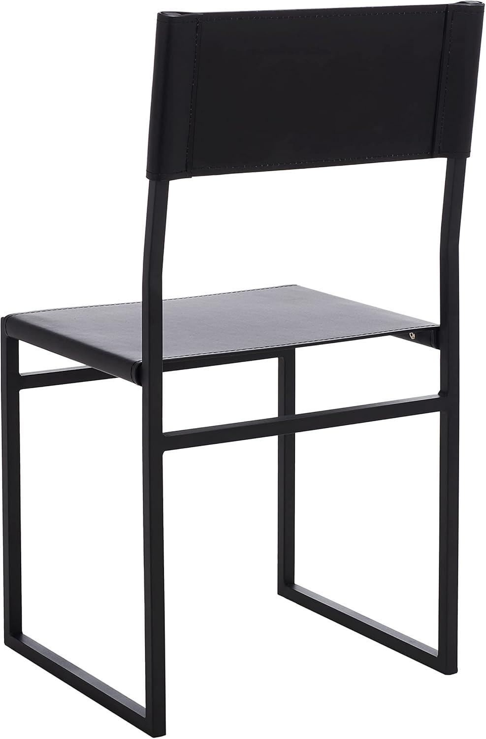 image:imageSAFAVIEH Home Collection Layne Light GreyBlack Dining Chair Set of 2 Fully AssembledBlack