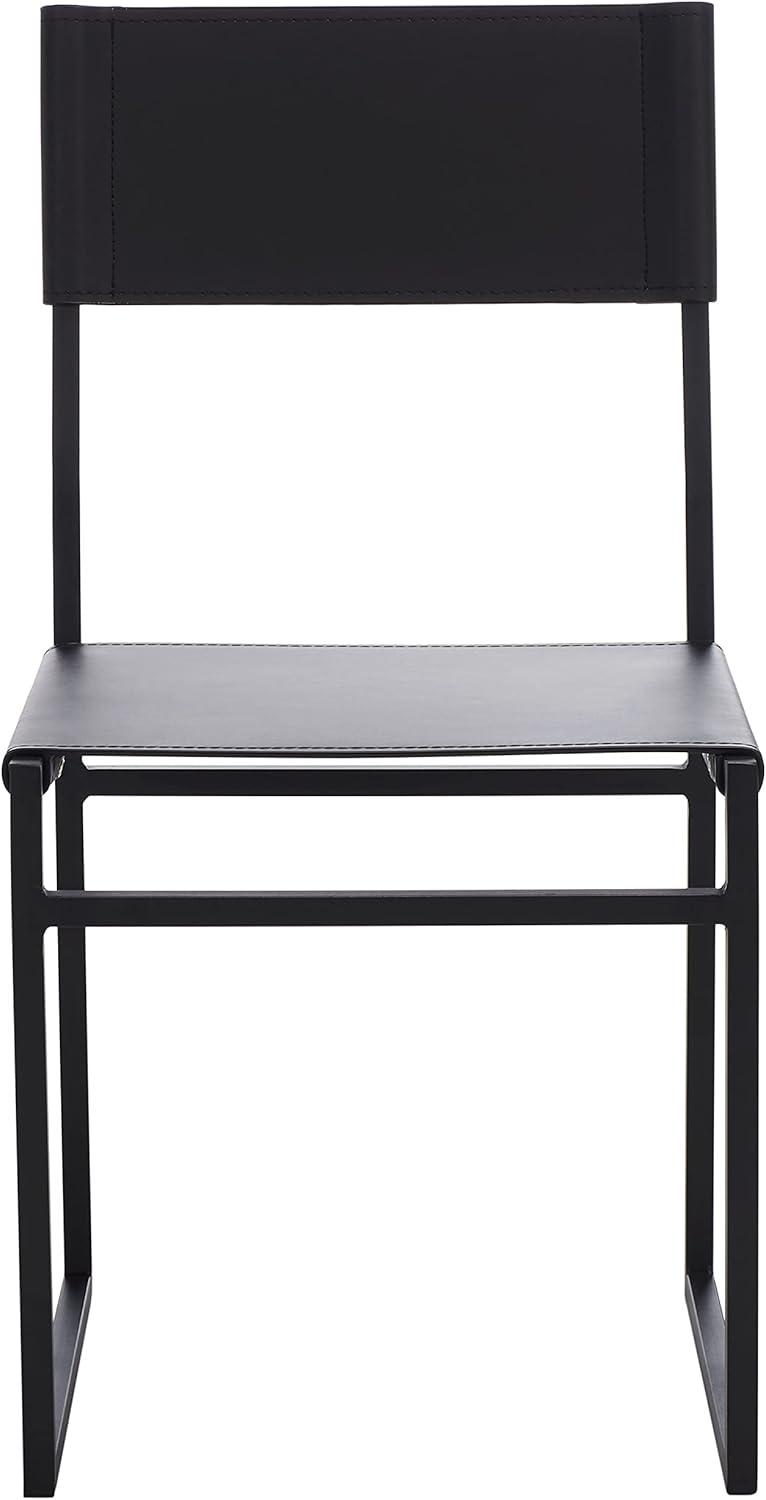 image:imageSAFAVIEH Home Collection Layne Light GreyBlack Dining Chair Set of 2 Fully AssembledBlack