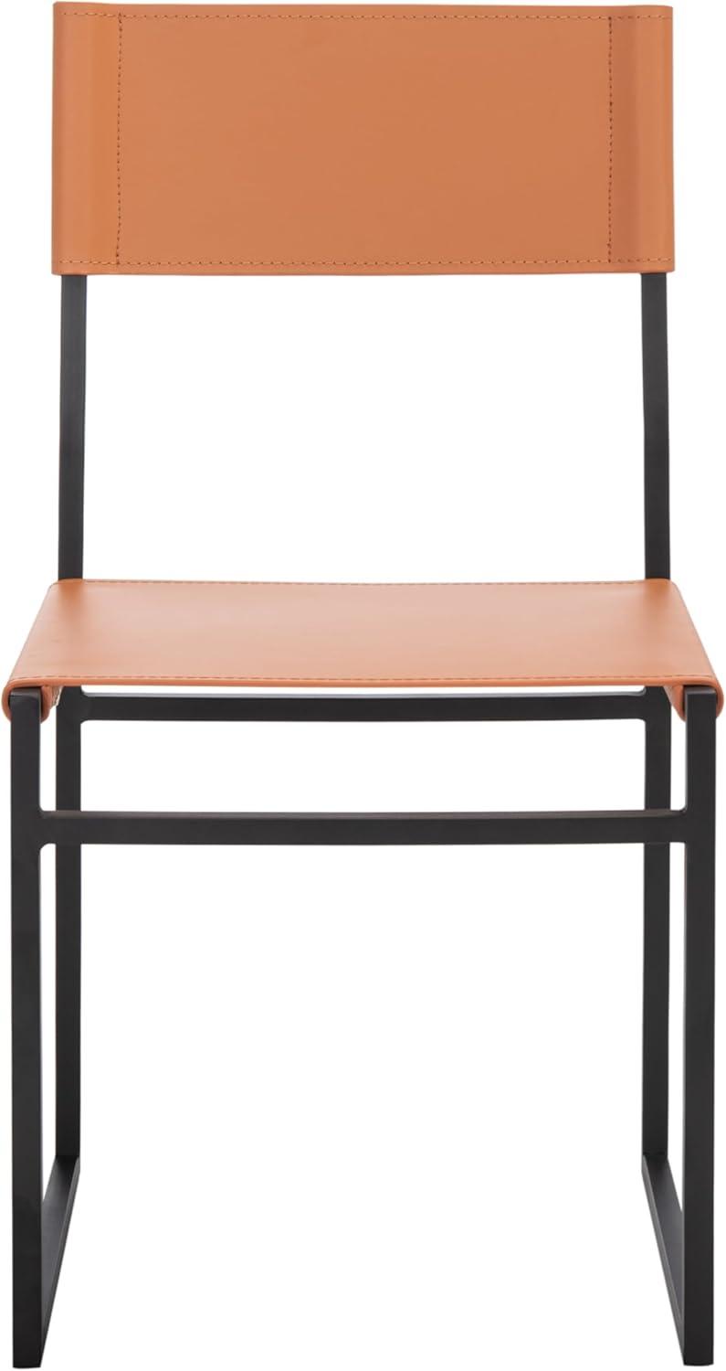 image:imageSAFAVIEH Home Collection Layne Light GreyBlack Dining Chair Set of 2 Fully AssembledCognac Black