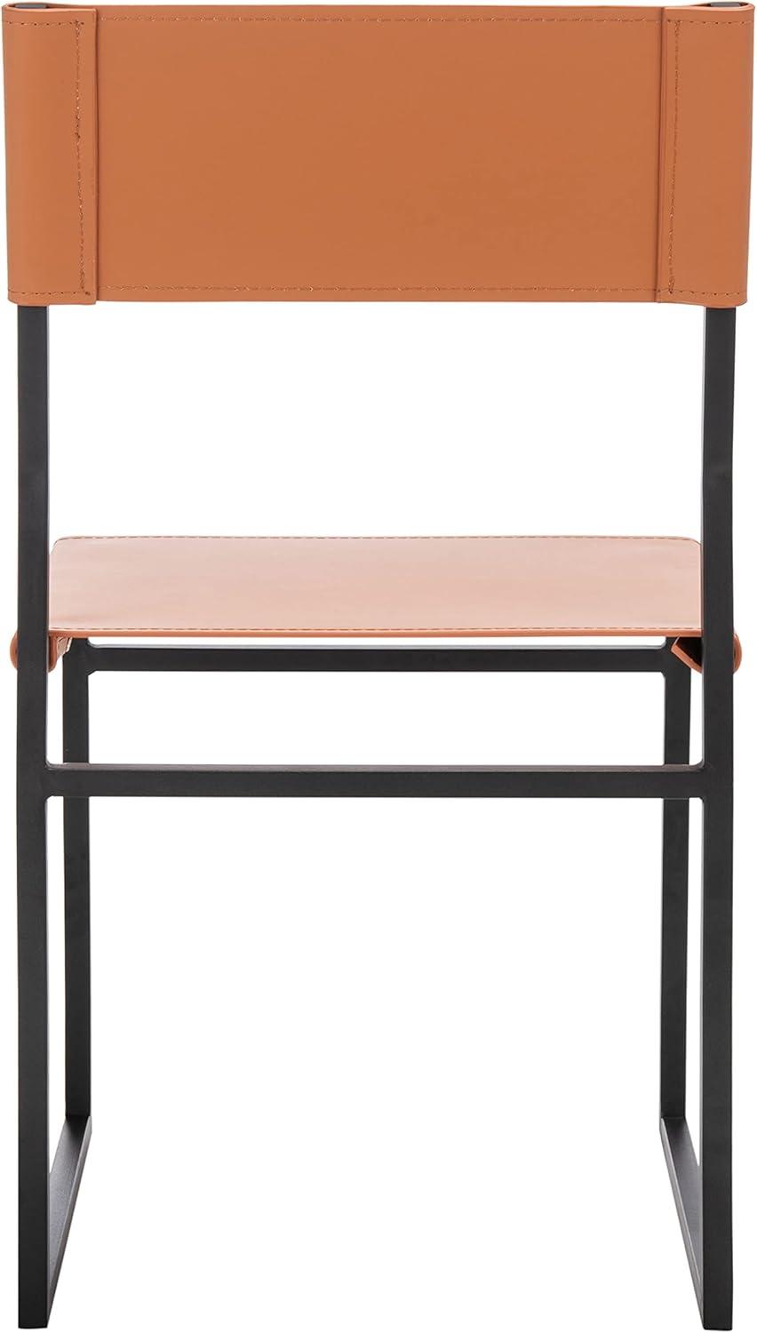 image:imageSAFAVIEH Home Collection Layne Light GreyBlack Dining Chair Set of 2 Fully AssembledCognac Black