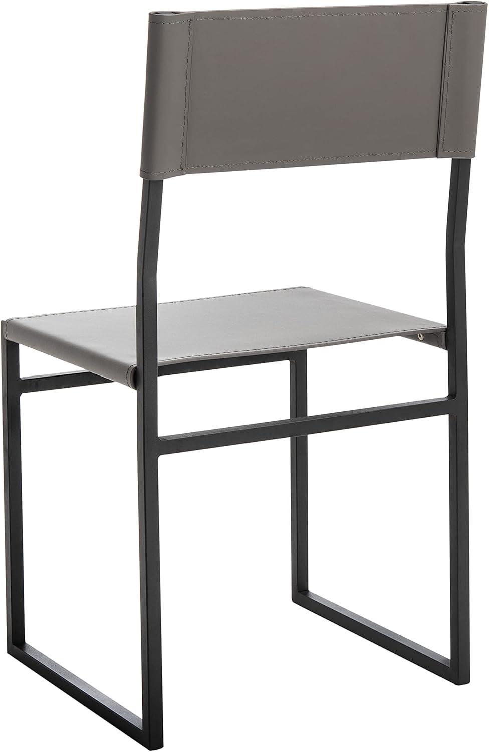image:imageSAFAVIEH Home Collection Layne Light GreyBlack Dining Chair Set of 2 Fully AssembledGreyBlack