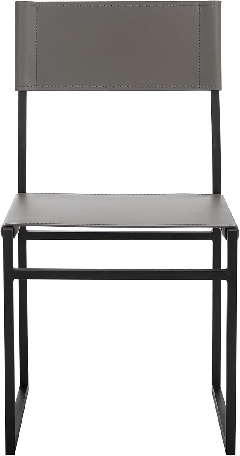image:imageSAFAVIEH Home Collection Layne Light GreyBlack Dining Chair Set of 2 Fully AssembledGreyBlack