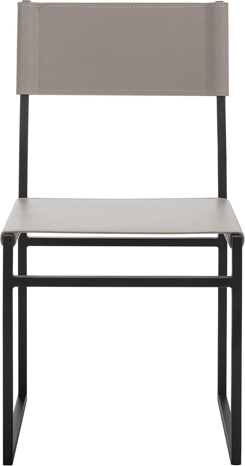 image:imageSAFAVIEH Home Collection Layne Light GreyBlack Dining Chair Set of 2 Fully AssembledLight GreyBlack