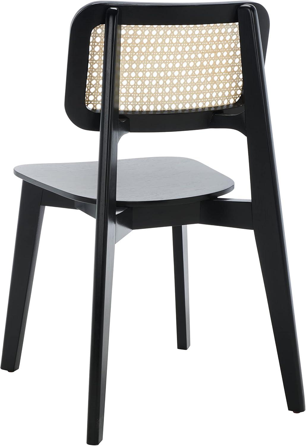 image:imageSAFAVIEH Home Collection Luz Coastal WhiteNatural Cane Rattan Dining Chair Set of 2BlackNatural