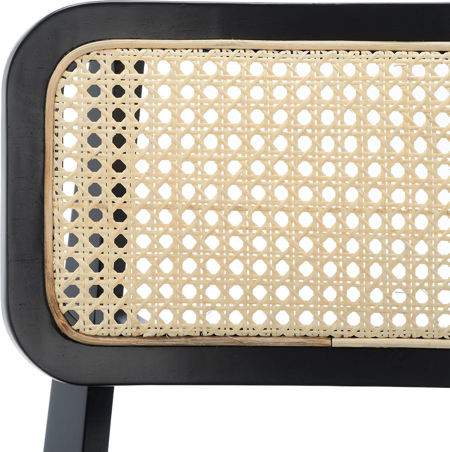 image:imageSAFAVIEH Home Collection Luz Coastal WhiteNatural Cane Rattan Dining Chair Set of 2BlackNatural