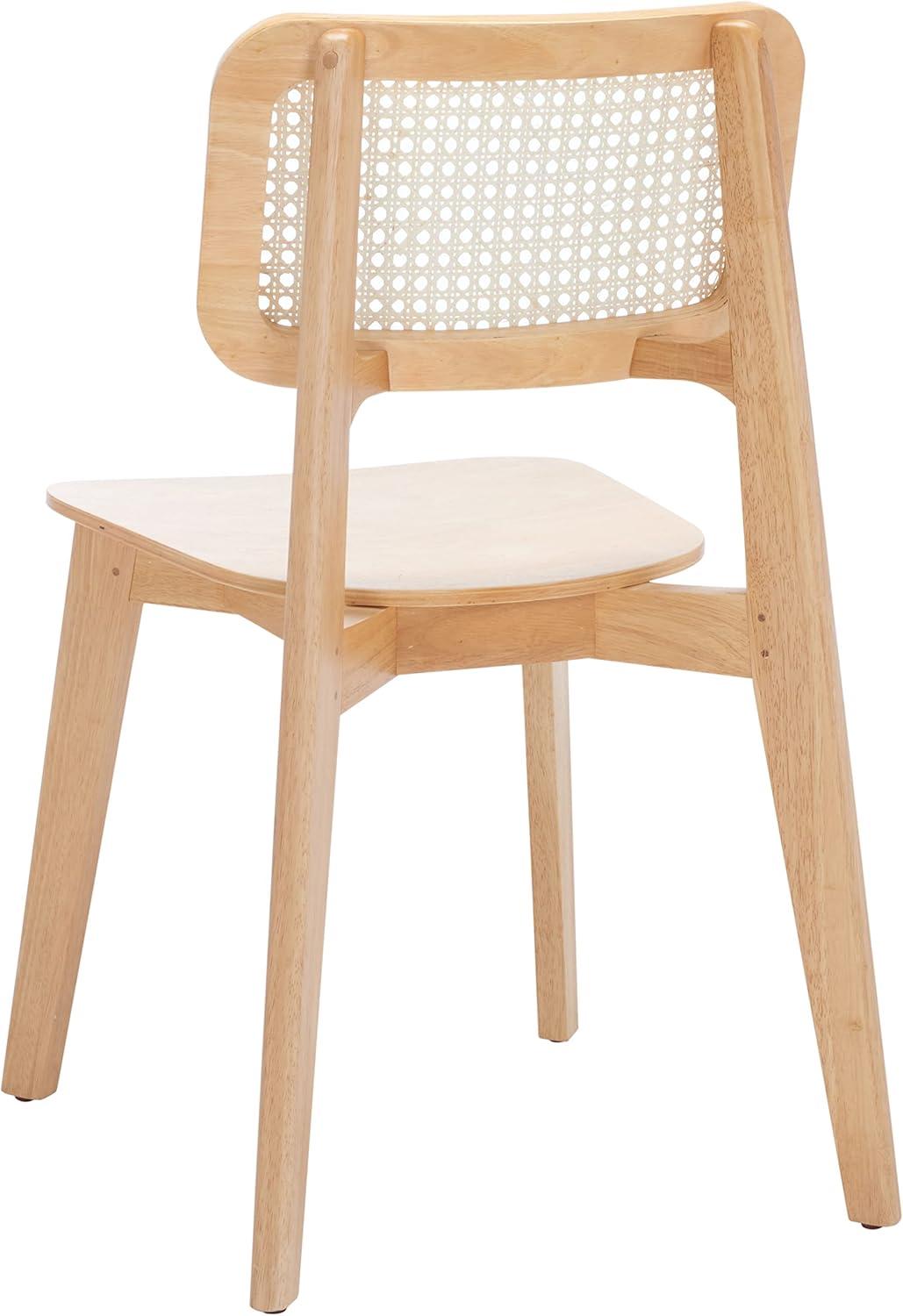 image:imageSAFAVIEH Home Collection Luz Coastal WhiteNatural Cane Rattan Dining Chair Set of 2Natural