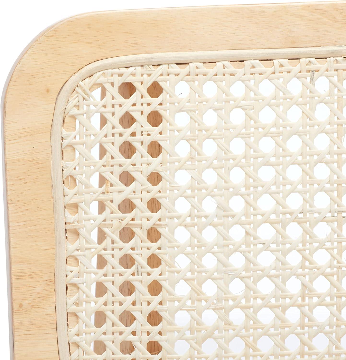 image:imageSAFAVIEH Home Collection Luz Coastal WhiteNatural Cane Rattan Dining Chair Set of 2Natural