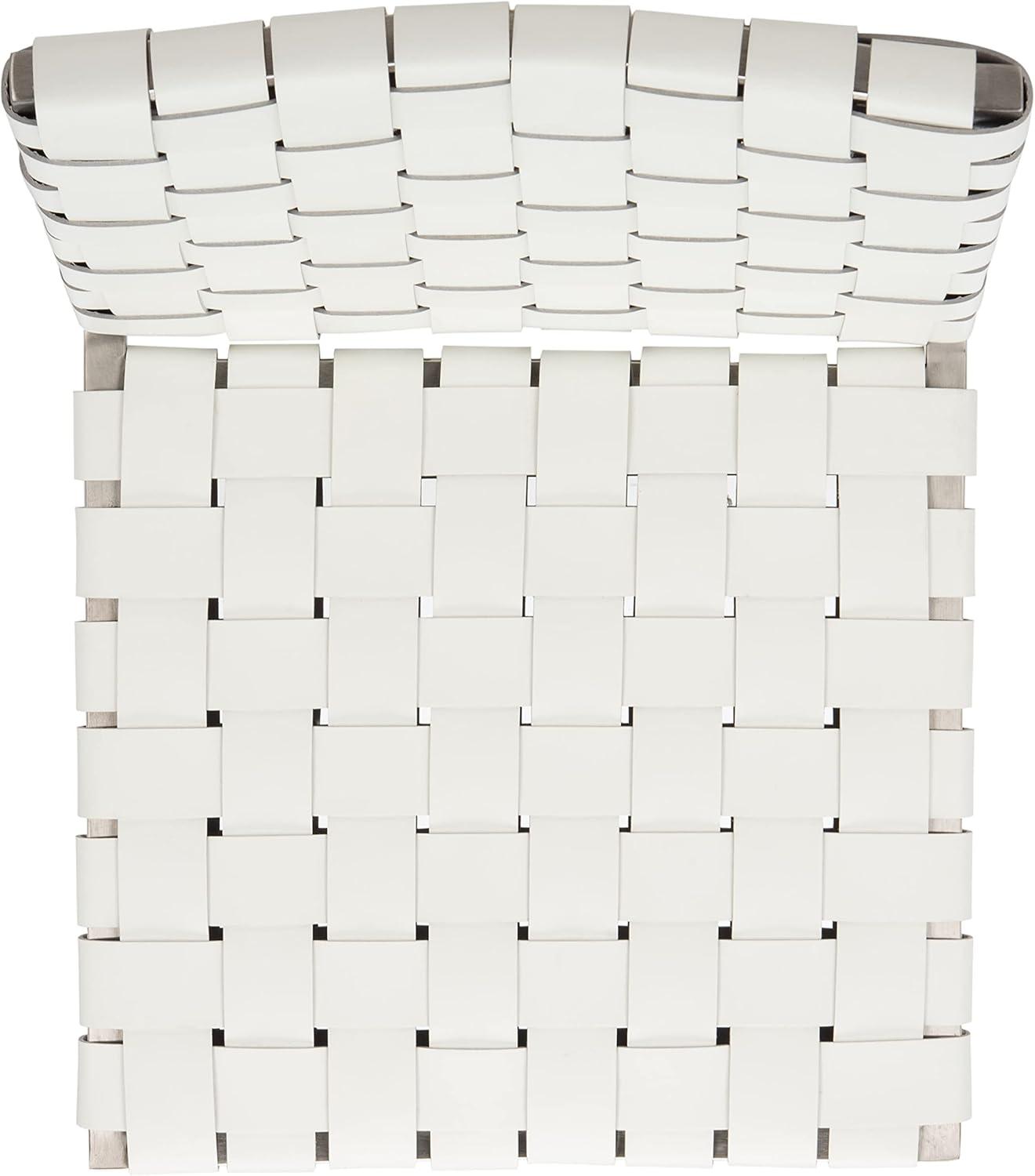 image:imageSAFAVIEH Home Collection Rayne Cognac Woven LeatherSilver Dining Chair Set of 2 Fully AssembledWhite Silver