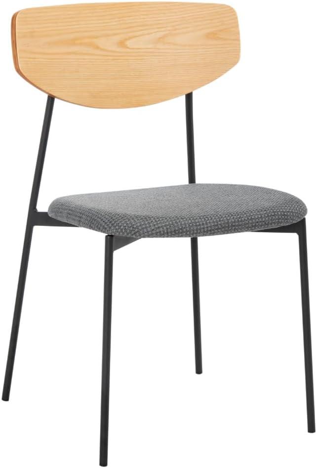 image:imageSAFAVIEH Home Collection Ryker OakBlack Dining Chair Set of 2 Fully AssembledOakGrey