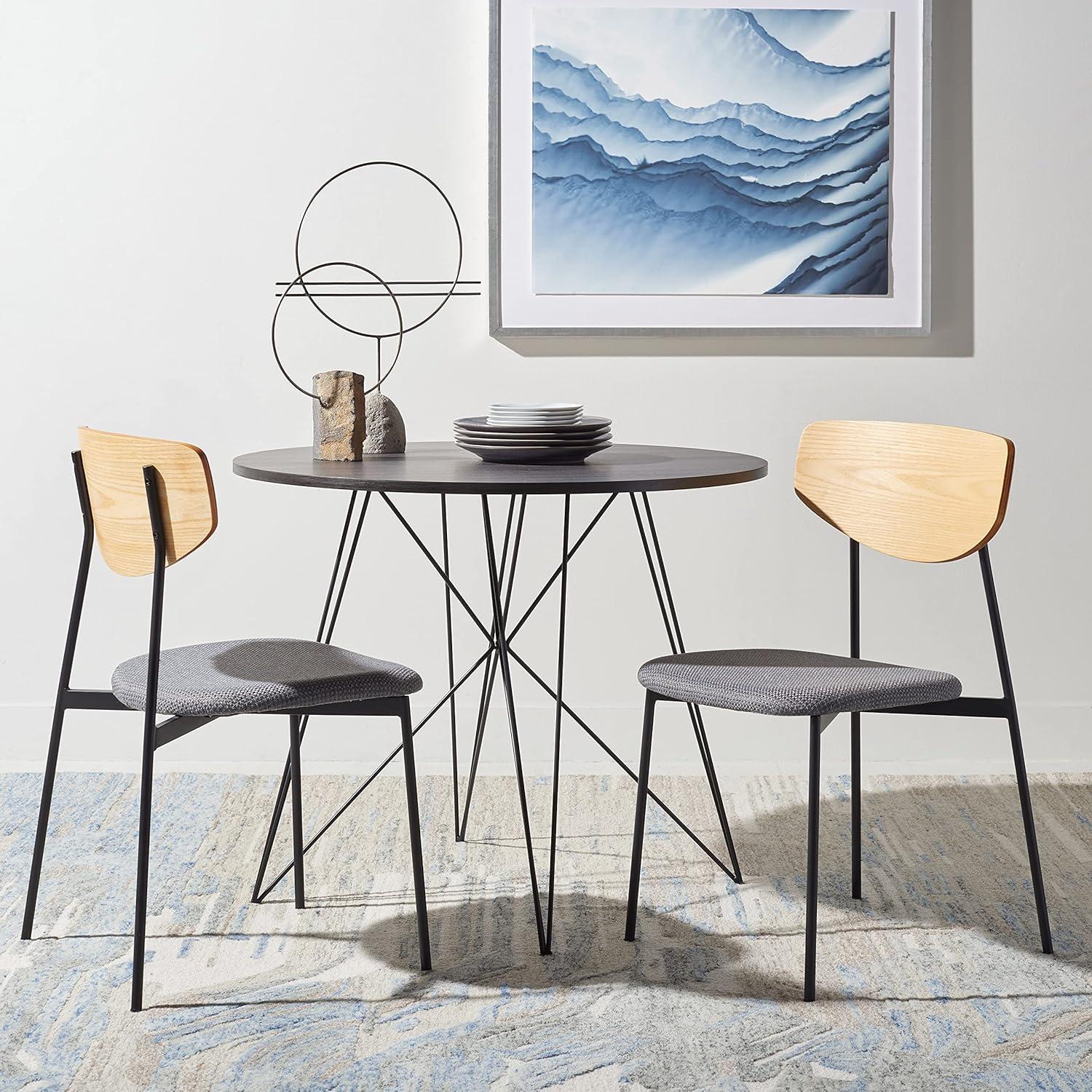 image:imageSAFAVIEH Home Collection Ryker OakBlack Dining Chair Set of 2 Fully AssembledOakGrey